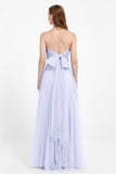 Sweetheart neckline tulle backless formal evening dresses pleated ruched bridesmaid dress