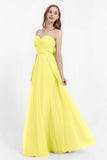 Sweetheart neckline tulle backless formal evening dresses pleated ruched bridesmaid dress
