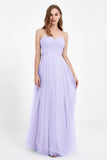 Sweetheart neckline tulle backless formal evening dresses pleated ruched bridesmaid dress