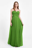 Sweetheart neckline tulle backless formal evening dresses pleated ruched bridesmaid dress
