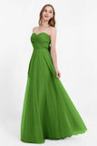 Sweetheart neckline tulle backless formal evening dresses pleated ruched bridesmaid dress