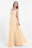 Sweetheart neckline tulle backless formal evening dresses pleated ruched bridesmaid dress