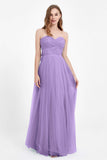 Sweetheart neckline tulle backless formal evening dresses pleated ruched bridesmaid dress