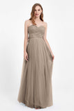 Sweetheart neckline tulle backless formal evening dresses pleated ruched bridesmaid dress