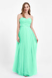 Sweetheart neckline tulle backless formal evening dresses pleated ruched bridesmaid dress