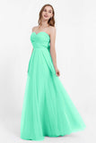 Sweetheart neckline tulle backless formal evening dresses pleated ruched bridesmaid dress