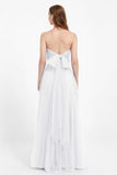 Sweetheart neckline tulle backless formal evening dresses pleated ruched bridesmaid dress