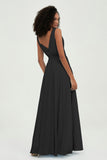 V Neck Chiffon A Line Bridesmaid Dress with Belt Formal Evening Dresses Prom Party Gons