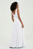 V Neck Chiffon A Line Bridesmaid Dress with Belt Formal Evening Dresses Prom Party Gons