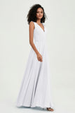 V Neck Chiffon A Line Bridesmaid Dress with Belt Formal Evening Dresses Prom Party Gons