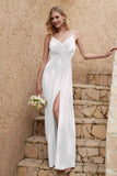Velvet Sheath Formal Evening Dresses with Slit Spaghetti Straps Ruched Bridesmaid Party Dress