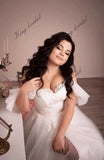 Elfenbeinfarbenes Tüll-A-Linien-Boho-Hochzeitskleid Modernes Korsett-Brautballkleid Individuelle einzigartige Strandhochzeitskleider für Frauen 2025 Braut 