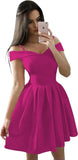 Vestidos cortos con hombros descubiertos para adolescentes (2025), vestido de fiesta con tirantes finos y bolsillos, vestido de dama de honor para fiesta de bodas. 