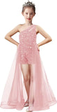 Einschultriges Festzugskleid, Jumpsuits, Blumenmädchenkleid, Pailletten-Mädchen-Ballkleider, Tüll-Strampler, Maxikleid mit Cape, Partykleider 
