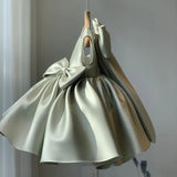 Baby Girls Wedding Birthday Bownot Dresses Clothing Toddler Kids Princess Party Ball Holy Communion Gown Customized Flower