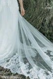 Falda Freya con increíble borde de crin de caballo, gran cola, vestido de novia de lujo hecho a mano con encaje, colección Stylishbrideacccs 