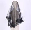 White Ivory Red Black Bridal Veil Lace Short Elbow Wedding Tulle Appliques Embroidery Edge Long Cathedral Bride Veils 1.4M 265cm
