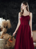 New Satin Medium Long Spaghetti Strap Dress for Special Occasions Prom Bridesmaid Dress for Women's Dress Party