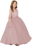 Satin Tulle Flower Girl Tutu Dress for Wedding Formal Holiday First Communion Dress with Bow pageant princess dresses for girls
