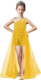 Einschultriges Festzugskleid, Jumpsuits, Blumenmädchenkleid, Pailletten-Mädchen-Ballkleider, Tüll-Strampler, Maxikleid mit Cape, Partykleider 
