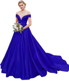 Damen Schulterfrei Satin Brautkleider Ballkleid Langes Ballkleid Abendkleid Ballkleid Brautkleider Sexy Brautkleid 