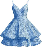 Sparkly Sequin Homecoming Dresses for Teens 2025 Short V Neck A Line Tiered Mini Formal Prom Cocktail Gown Above Knee Club Dress