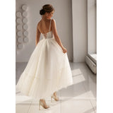 Elegant White Suspender Wedding Dress Tulle Wavy A-shaped Skirt Bride's Romantic Dress with Halter Strap Vestidos De Novia