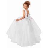 Dusty Pink Pearls Belt With Bow For Wedding Birthday Banquet Prom Ball Holy Communion Gowns Customized Flower Girls Dress