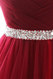 A-line Strapless Tulle Royal Blue Evening Dresses Lace Up Crystal Sequin Formal Party For Bride Sexy Prom Gown Wedding Party
