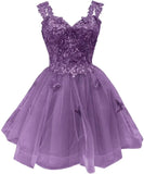 3D Butterfly Short Homecoming Dresses Sparkly Tulle Prom Dress Teens Off Shoulder DAMA Dresses for Quinceanera