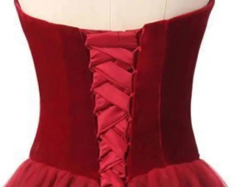 Flanell V-Ausschnitt Samt und Tüll Langes Ballkleid Korsett Formelle Abendkleider Ballkleider formelles Kleid Frauen elegant 