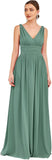 Womens Bridesmaid Dress V-Neck Sleeveless A Line Chiffon Floor Length Formal Dress wedding guest dress  ball gown