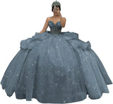 Puffy Tulle Quinceanera Dresses Ball Gown Strapless Long Sweet 16 Dress Sweetheart Sparkly Evening Gown ball gown dress