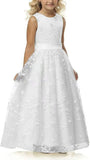 A line Wedding Pageant Lace Flower Girl Dress with Belt 2-12 Year Old baby girl dress  elegant dress women for wedding
