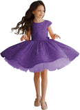Vestido de desfile para niña, vestido de lentejuelas para niña de flores, tutú corto de tul, vestido de princesa, vestido de desfile para boda, vestido de princesa 