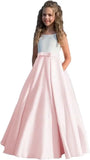 Satin Blumenmädchenkleid Erstkommunionkleid Kinder Hochzeit Ballkleider Prinzessin Party Mädchen Festzugskleider für Mädchen 