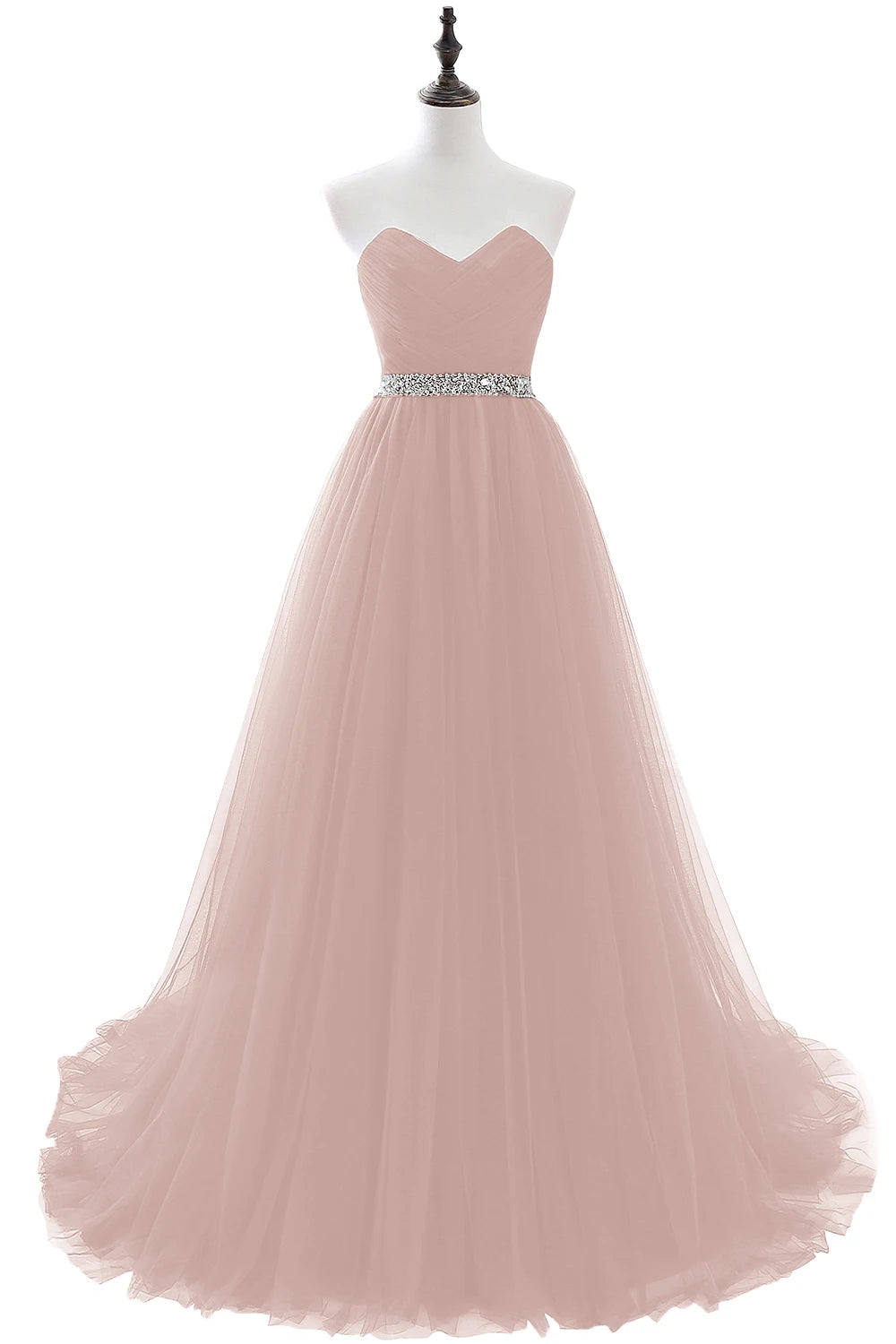 A-line Strapless Tulle Royal Blue Evening Dresses Lace Up Crystal Sequin Formal Party For Bride Sexy Prom Gown Wedding Party