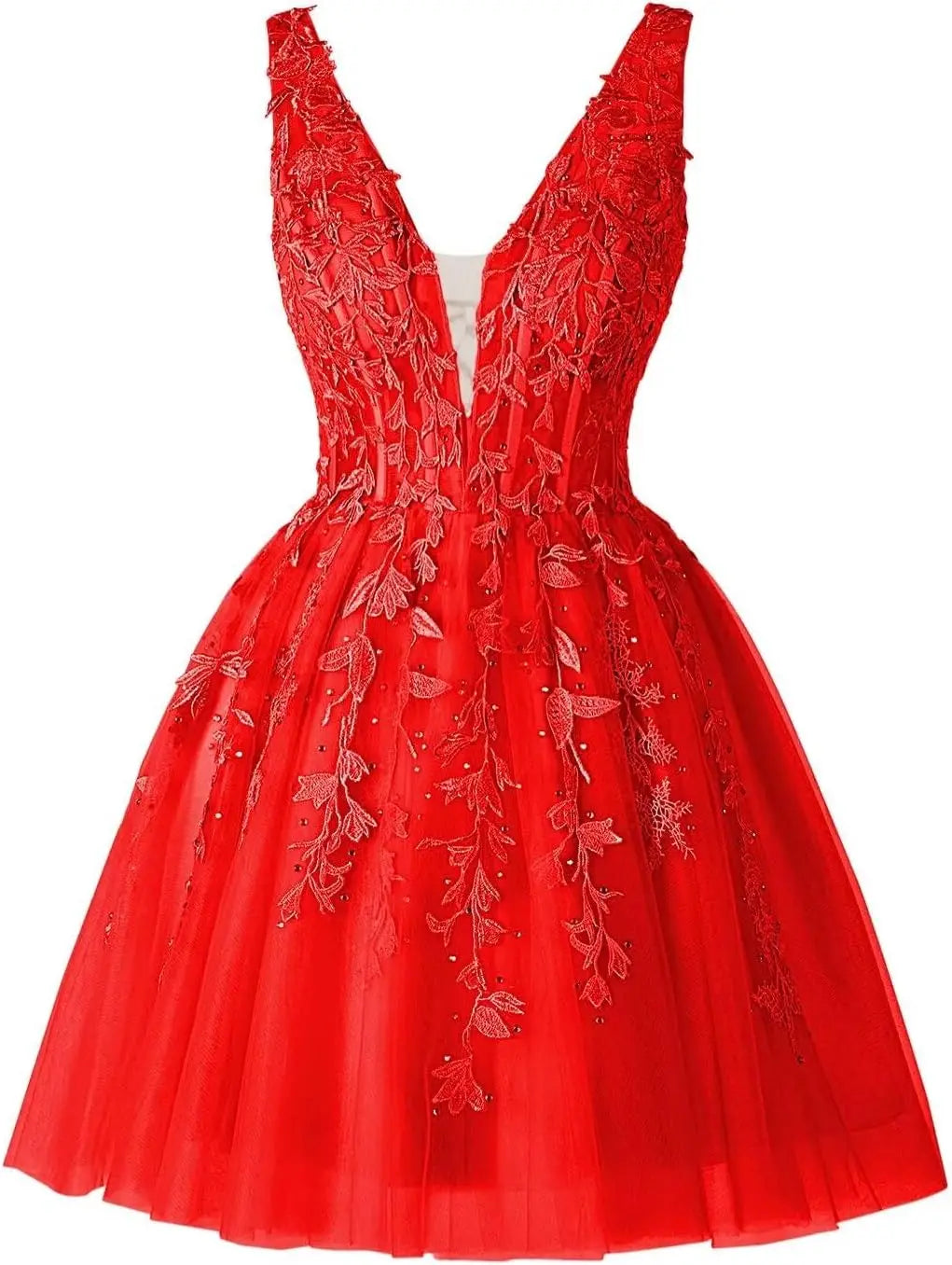 V Neck Short Homecoming Dresses for Teens Lace Tulle Prom Dress Cocktail Party Dress short prom dress  party dresses