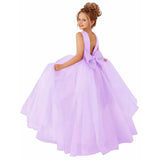 Dusty Pink Pearls Belt With Bow For Wedding Birthday Banquet Prom Ball Holy Communion Gowns Customized Flower Girls Dress