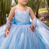 Volle Ärmel Bodenlangen Elegante Mädchen Kinder Geburtstag Party Kommunion Party Kleid Spitze Applikationen Blumenmädchen Kleider für Hochzeit 