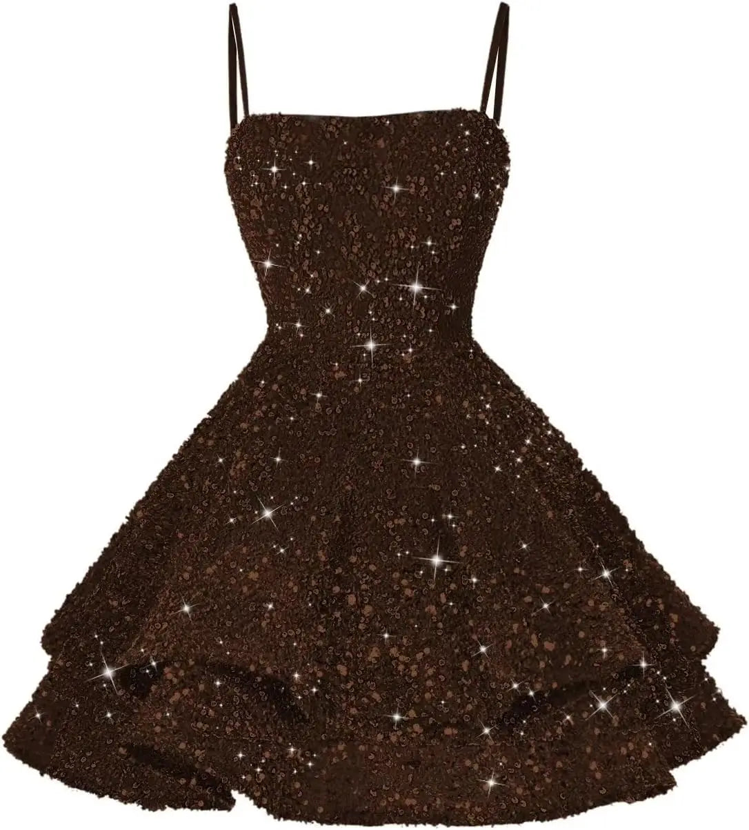 Kurze Pailletten-Heimkehrkleider für Teenager 2025, glitzernde Spaghettiträger, Sweet 16-Abschlussball-Cocktailkleid, Ballkleid, Partykleider 
