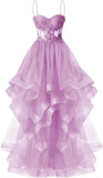 Custom Made Tulle Prom Dresses for Women 2025 Spaghetti Straps Ball Gowns Lace Applique Layered Quinceanera Dresses ball gown