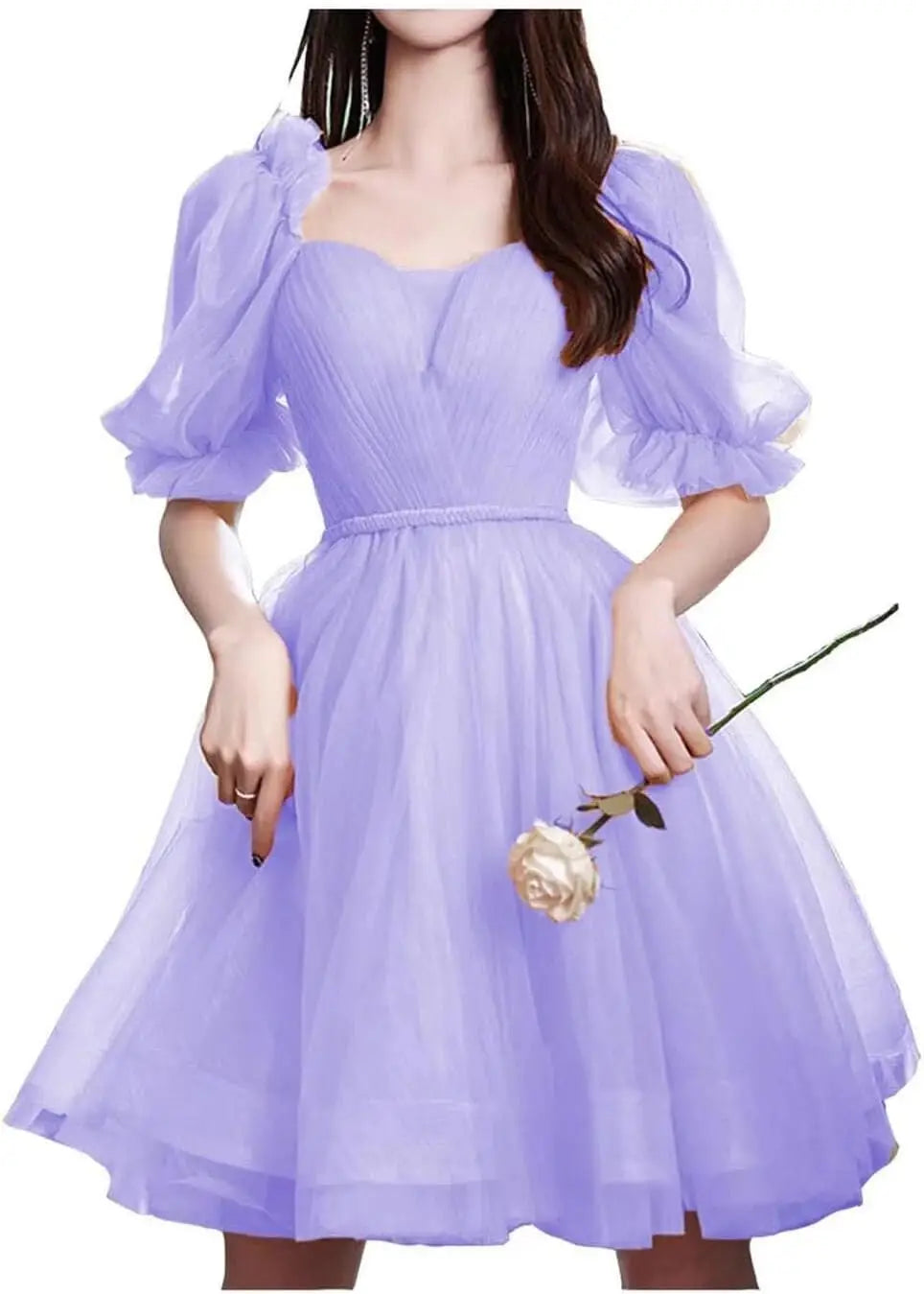 Maßgefertigtes Tüll-Abschlussballkleid für Frauen, kurzes Sweetheart-Puffärmel-Heimkehrkleid, Cocktailkleid, Minikleid, Partykleid 
