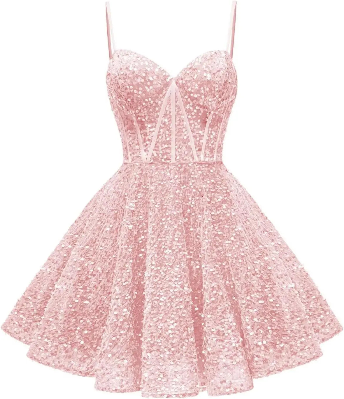 Spaghetti Straps Sequin Homecoming Dress Short Prom Gown with Pockets Evening Party Gowns cocktail dress  party mini dresses
