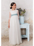 Apliques de encaje blanco con lazo, medias mangas para bodas, fiestas de cumpleaños, banquetes, vestidos de princesa y vestidos de niña de las flores. 