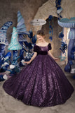 Vestidos de niña de las flores para boda, lentejuelas, largo hasta el suelo, para niñas, fiestas de cumpleaños, princesas, primera comunión, vestido de baile 