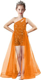 Einschultriges Festzugskleid, Jumpsuits, Blumenmädchenkleid, Pailletten-Mädchen-Ballkleider, Tüll-Strampler, Maxikleid mit Cape, Partykleider 