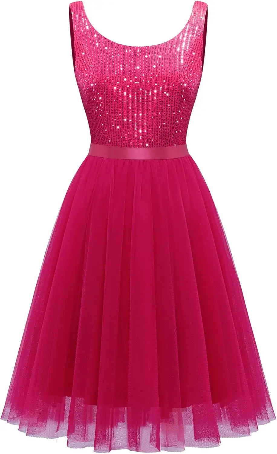 Sequin Dress for Woman Vintage A Line Wedding Formal Swing Mesh Prom Dress Sleeveless Cocktail Maxi Gowns