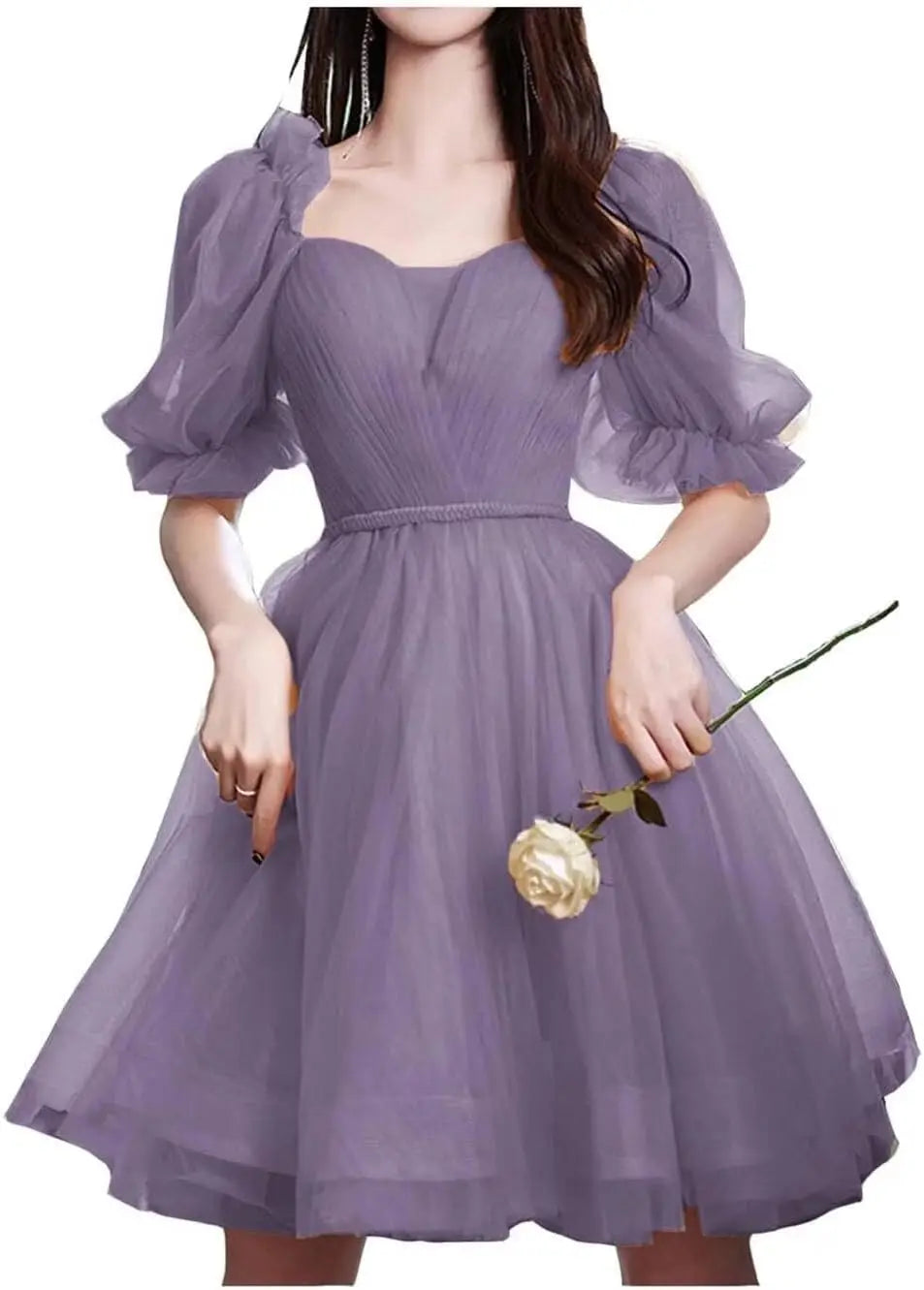 Maßgefertigtes Tüll-Abschlussballkleid für Frauen, kurzes Sweetheart-Puffärmel-Heimkehrkleid, Cocktailkleid, Minikleid, Partykleid 