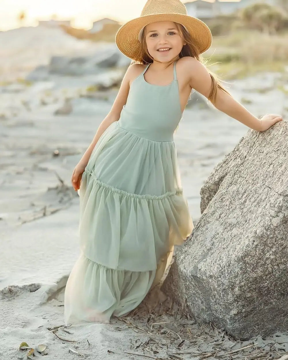 Boho Wedding Flower Girl Tulle Pageant Dresses for Kids First Communion Formal Dress Backless Prom Ball Gowns princess dress